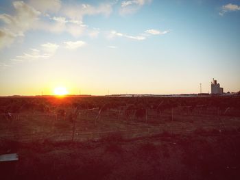 Scenic view of sunset over landscape