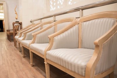 Empty chairs in room