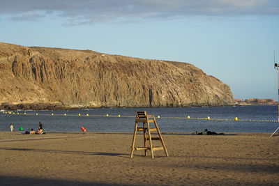 Baywatch, highchair on beach for lifeguards to keep overview to rescue drowning tourists, lifeguards