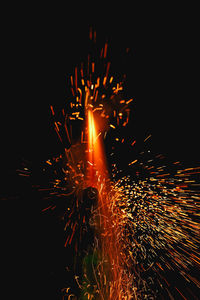 Firework display at night