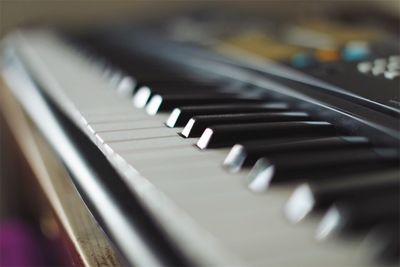 Close-up of piano keys