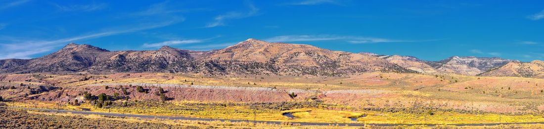 Looking towards moab panorama views of desert mountain canyonlands arches national park  utah usa