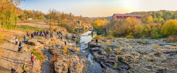 Buky canyon and hirskyi tikych river, one of the natural wonders of ukraine, in the fall