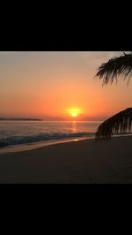 Scenic view of sea at sunset