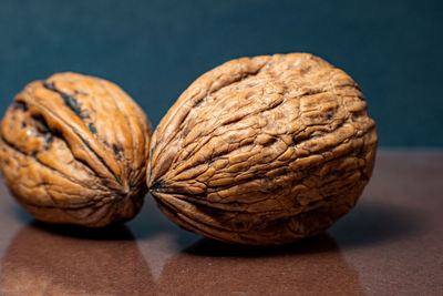 Close-up of walnuts on table