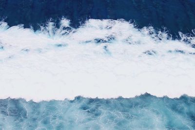 High angle view of water edge on beach