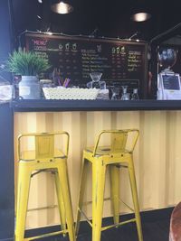 Chairs and tables in cafe