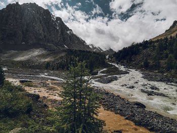 Scenic view of mountains against sky