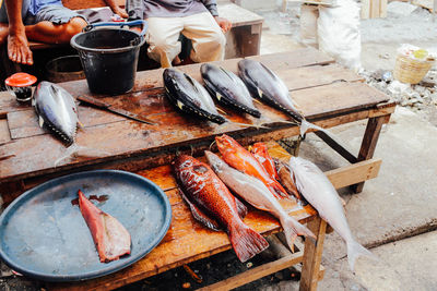 Food on wooden table