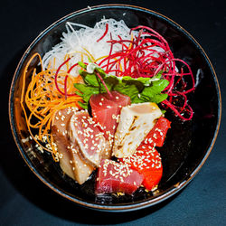 High angle view of ice cream in bowl