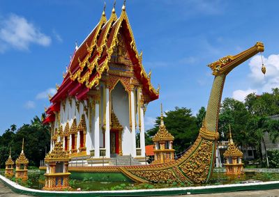 Low angle view of statue of temple