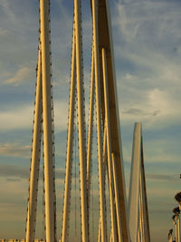 Low angle view of construction site against sky