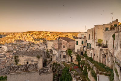 High angle view of buildings in city