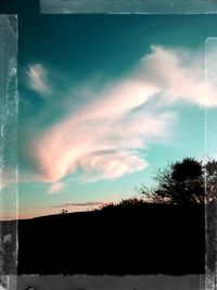 Silhouette trees against sky during sunset