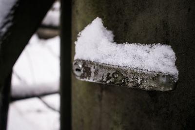 Close-up of ice on snow