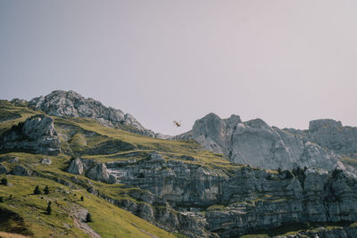 Scenic view of mountains against clear sky