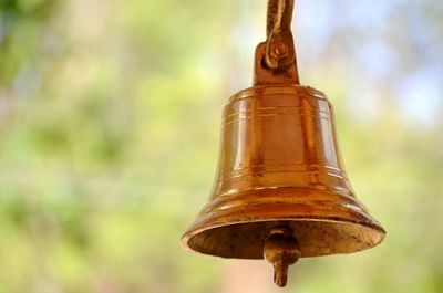 Close-up of metal hanging outdoors