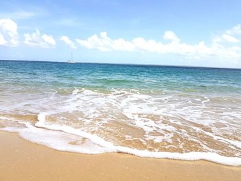 Scenic view of beach against sky