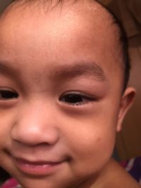 Close-up portrait of cute boy