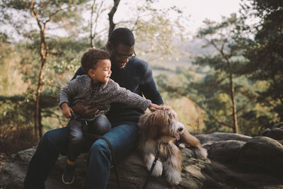 Father and son on tree