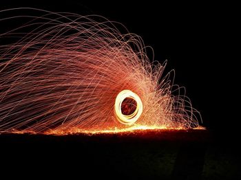 Firework display at night