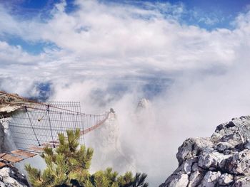 Panoramic view of mountains against sky