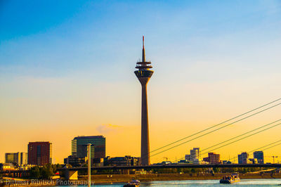 View of city at sunset