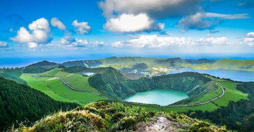 Panoramic view of landscape against sky