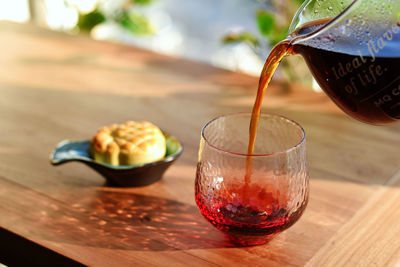Close-up of drink on table