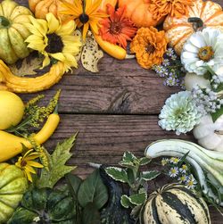 Flowers growing on table