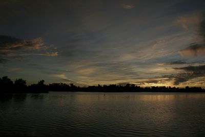 Scenic view of sea at sunset