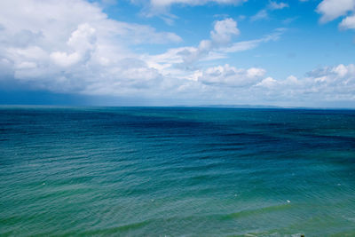 Scenic view of sea against sky, where horizon meets the sky 