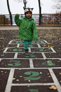 Cute boy playing at park