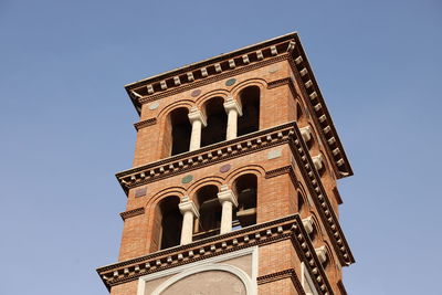 Low angle view of building against clear sky