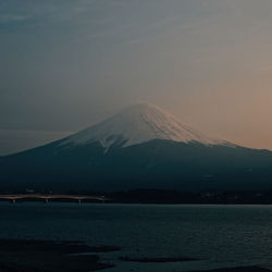 Scenic view of lake against clear sky