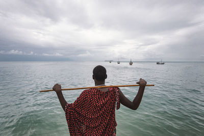 Maasai man on the beach