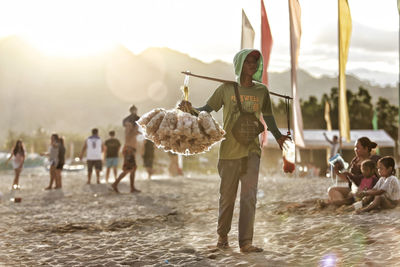 People playing outdoors