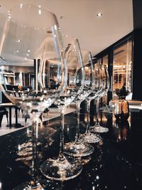 View of wine glass on table in restaurant