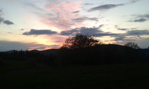 Silhouette of landscape at sunset