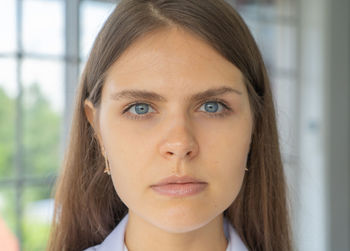 Close-up portrait of beautiful young woman