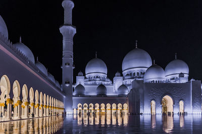 View of illuminated building at night