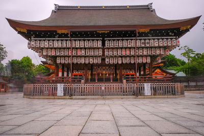 Exterior of temple building against sky