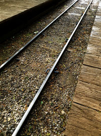 High angle view of railroad tracks