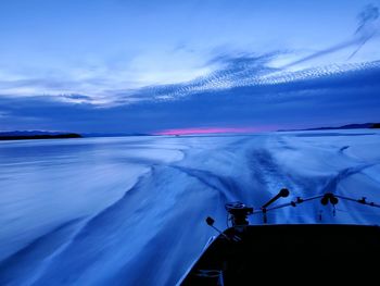 Scenic view of sea against sky at sunset