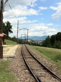 Railroad tracks against sky