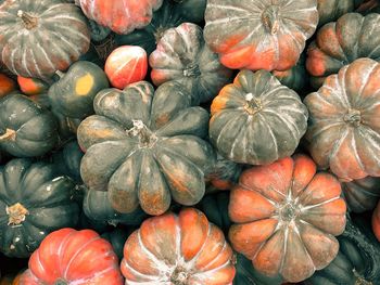 Full frame shot of pumpkins in market