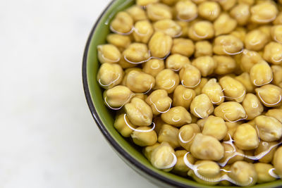 High angle view of candies in bowl