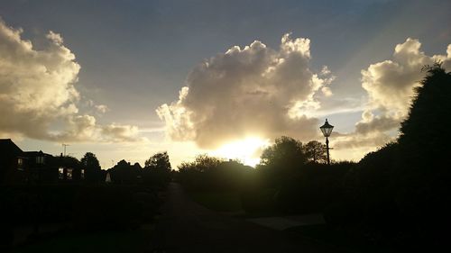 Scenic view of landscape against sky at sunset