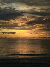 Scenic view of sea during sunset