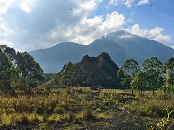 Scenic view of mountains against sky